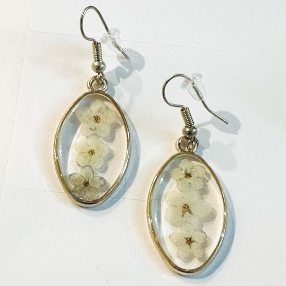 Dried Flowers Drop Earrings - Picture 1 of 1